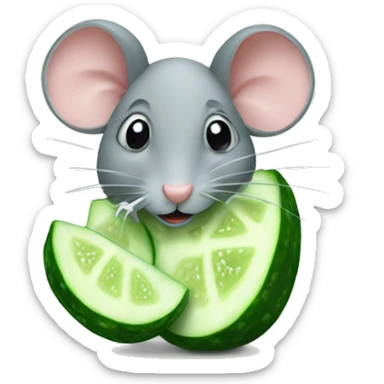 Mouse with two slice of cucumber sticker