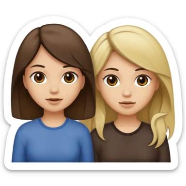 bestiess one with dark brown hair and one with dirty blonde hair sticker