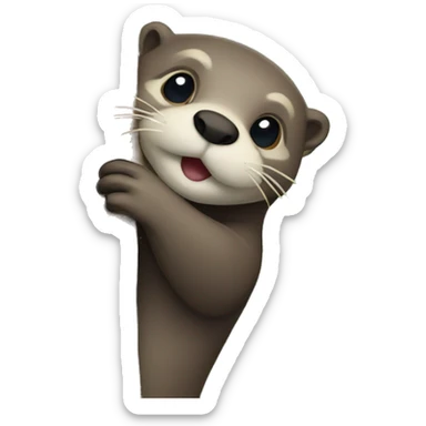 otter hugging tree sticker