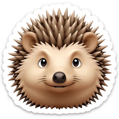 really cute confused hedgehog face with wooden thorny bramble stem wrapped around its forehead, spiky asymmetric thorns, no leaves, only face and neck visible sticker