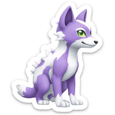 Cute cool green white purple animal hybrid Fakemon full body sticker