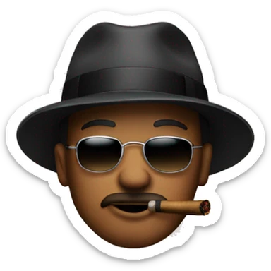 Gangster with cigar sticker