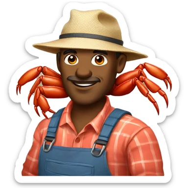 a crab farmer sticker