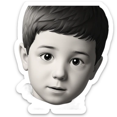 monochrome portrait of a boy sticker
