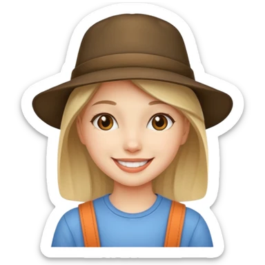 Una ragazza con un cappello sticker