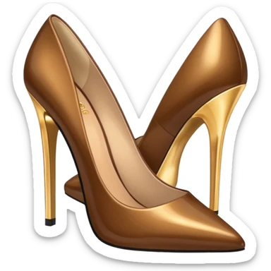Metallic 24k gold and mocha brown womens shoes sticker