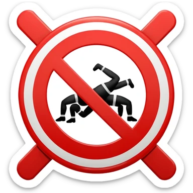 traffic sign style emoji of no wrestling allowed sticker
