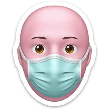 medical mask light pastel pink iOS emoji style variation 1 sticker