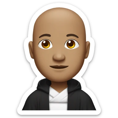 monk in black and white robe sticker