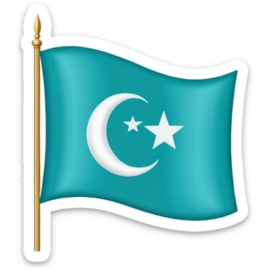 Turkuaz renginde türk bayrağı yapar mısın. Bayrak. I want to flag. 🇹🇷 Like this but turquoise. İt's must be turquoise  sticker