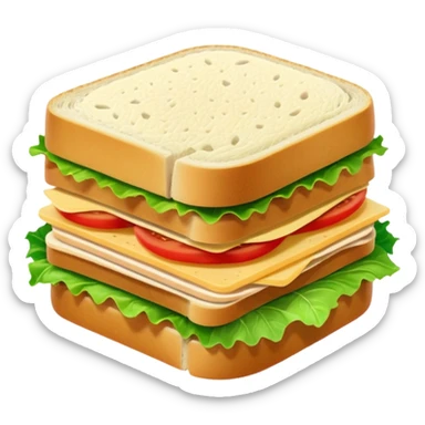 sandwich with white bread, thin sliced chicken, provolone cheese and lettuce, no tomato. sticker