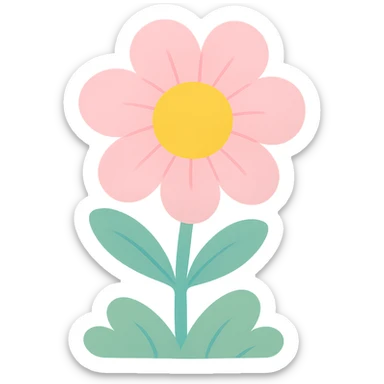 Remove the background, keep only the pastel flower in a soft dreamy style with no background. sticker