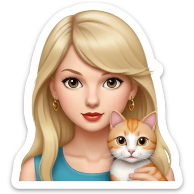 Taylor Swift with a cat sticker