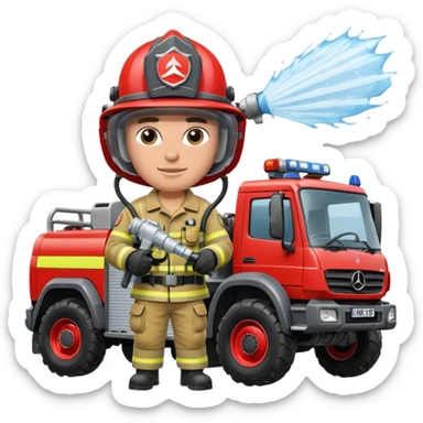 machine water cannon Mercedes-Benz Unimog in UK sticker