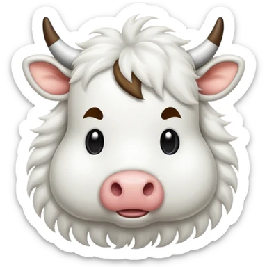white cow tail sticker