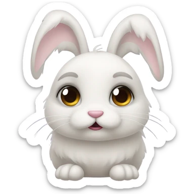 Sad bunny crying tears sticker