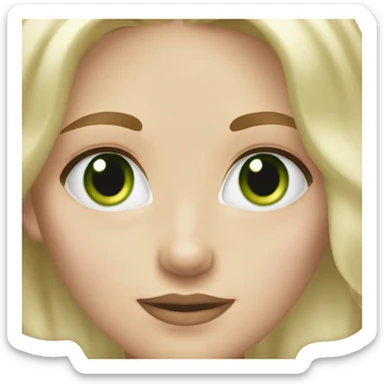 pale blonde platinum girl with green eyes makes gesture 🤷🏼‍♀️ sticker