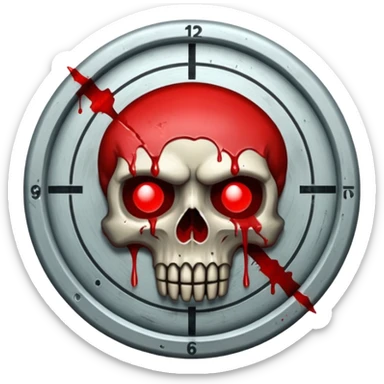 A target sight, nothing else. In the style of your bleeding skull art sticker
