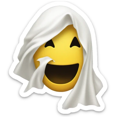 yellow face with ghost coming out mouth sticker