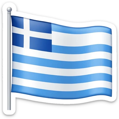 emoji Flag with 3 simple  horizontal lines: white, blue, white, equal one to another sticker