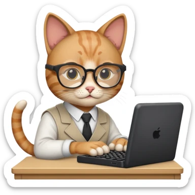 cat web developer sticker