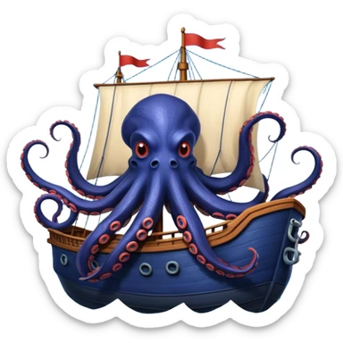 Kraken – Giant octopus with tentacles wrapping a ship sticker