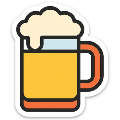 simple and clear beer mug color icon sticker