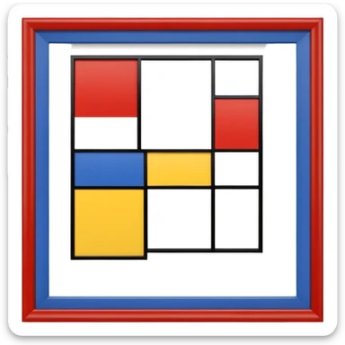 Piet Mondrian, Composition with Red Blue and Yellow painting frame sticker
