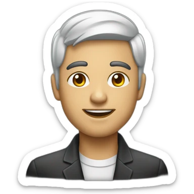 Empresario joven con su Mac sticker