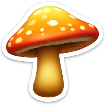 hombre yellow, orange, red mushroom with white spots  sticker