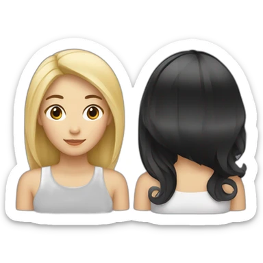 Une asiatique au cheveux noir et une fille blonde sticker