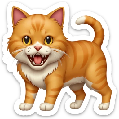 A cat killing a dog sticker