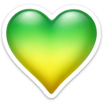 green yellow ombré glass heart sticker