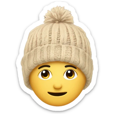 beige winter beanie no person sticker
