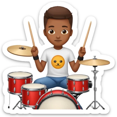 drummer at drum kit sticker