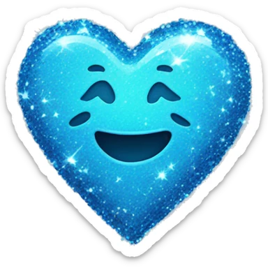 Sparkle blue heart sticker