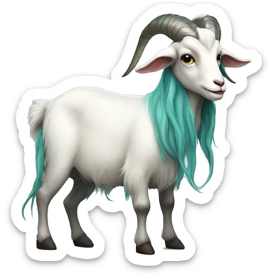 Mermaid goat mythical creature goat with fish tail half goat half fish creature  sticker