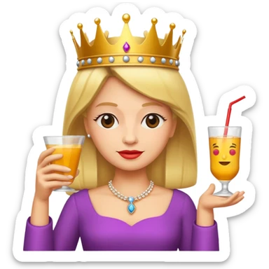 queen with drink sticker