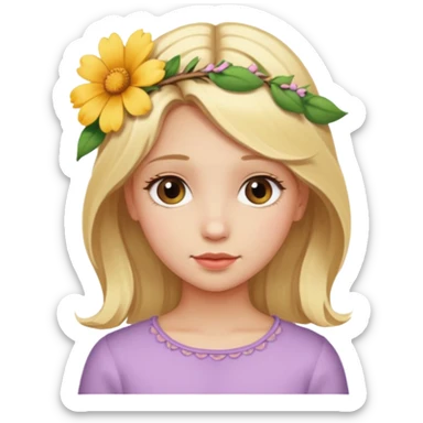 Girl profile picture with blonde hair and a flower in her hair sticker