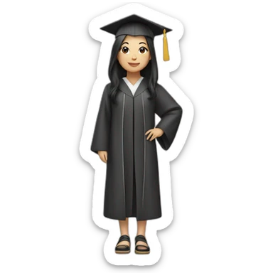 ASIAN GIRL graduate sticker
