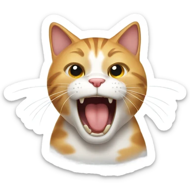Cat yawning sticker