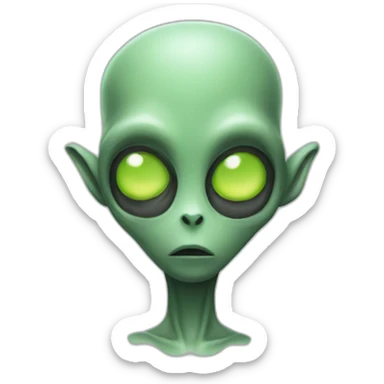 alien with a rogue face sticker