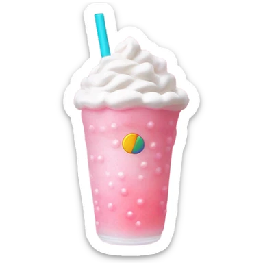 Pink boba drink sticker