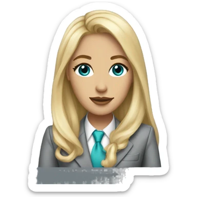Blonde long hair Tiffany diamond seller in a grey suit sticker