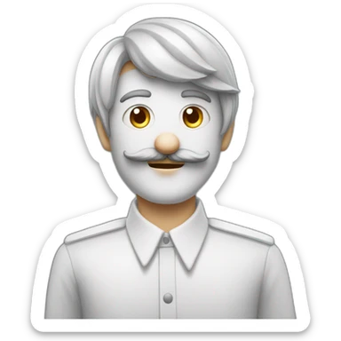 Chat blanc avec une tache grise sur l'oeil sticker