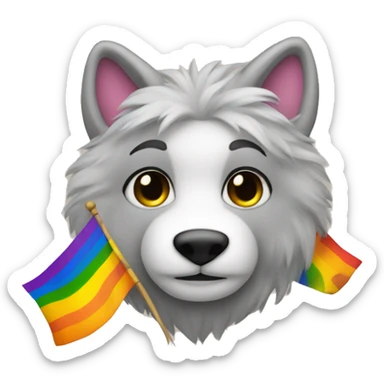 gay furry with a gay flag sticker