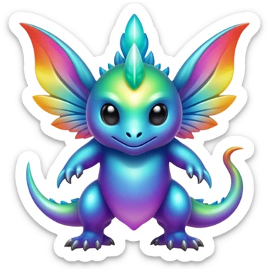 Epic divine legendary complex detailed iridescent gradients aesthetic-Fakémon-creature-scenery sticker