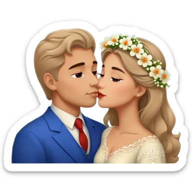 Kissing Couple traveling in Montenegro russian man and elegant  Latina girl delicate flowers and mountains in the background  sticker