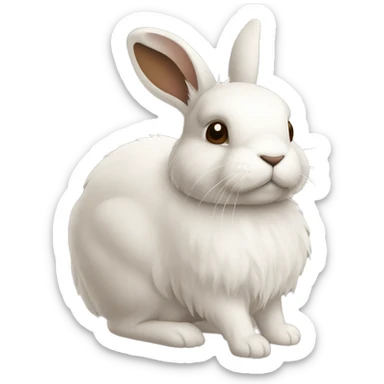 Lapine gris blanche et marron petite et toute poilue  sticker