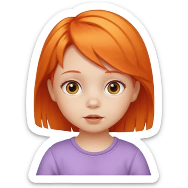 baby girl with orange hair sticker